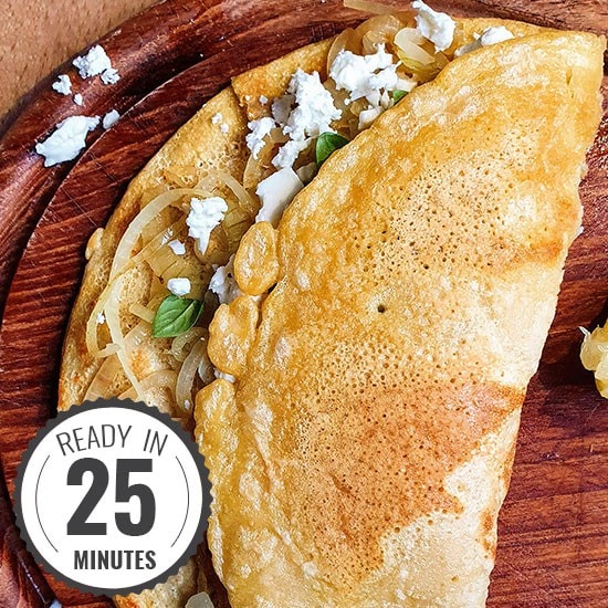 chickpea pancakes caramelized onion feta - Article 2